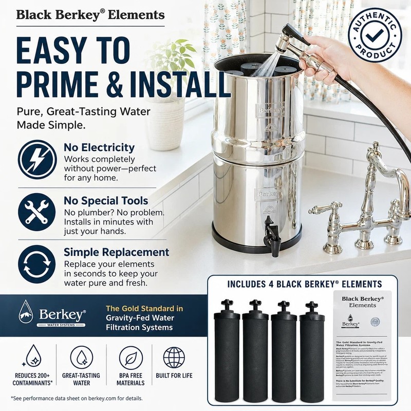 Berkey Authentic Black BB9-2 Water replacement Filters For Berkey 4 PACK gallery