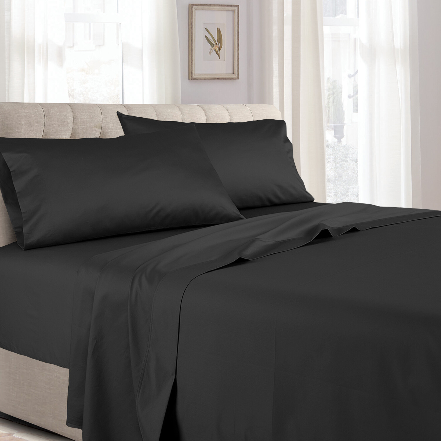 22-Inch Extra Deep Pocket, 100% Cotton Sateen- 340tc Bed Sheets Set gallery