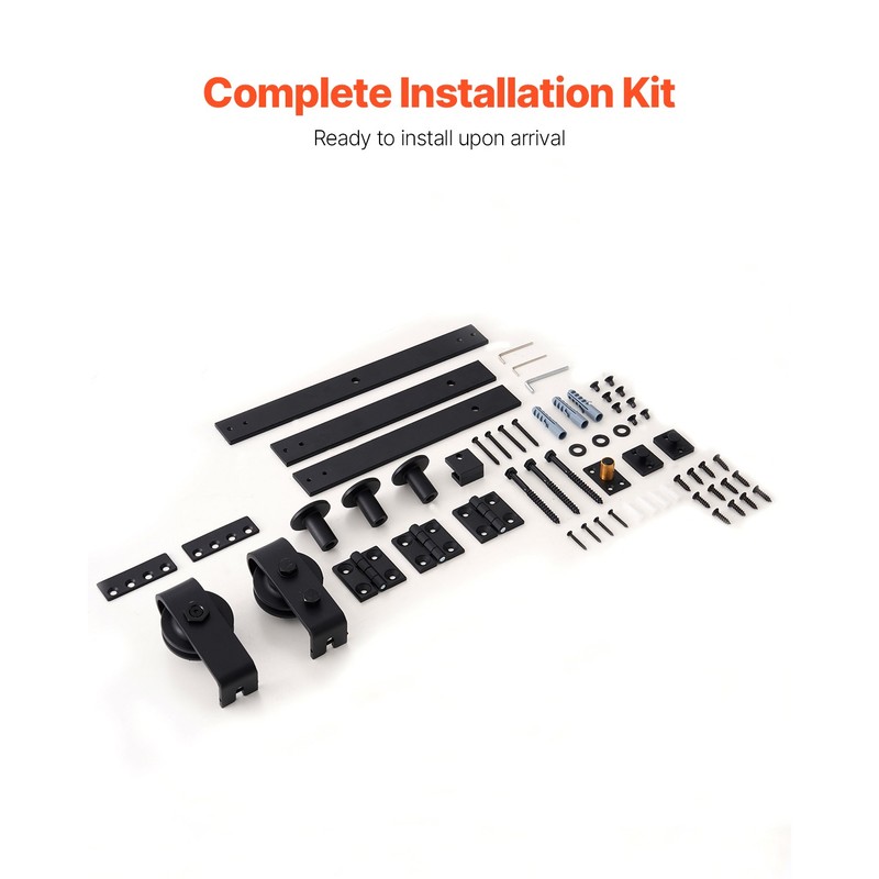 Bi-Folding Sliding Barn Door Hardware Track Kit 36" for Two 16" Doors gallery