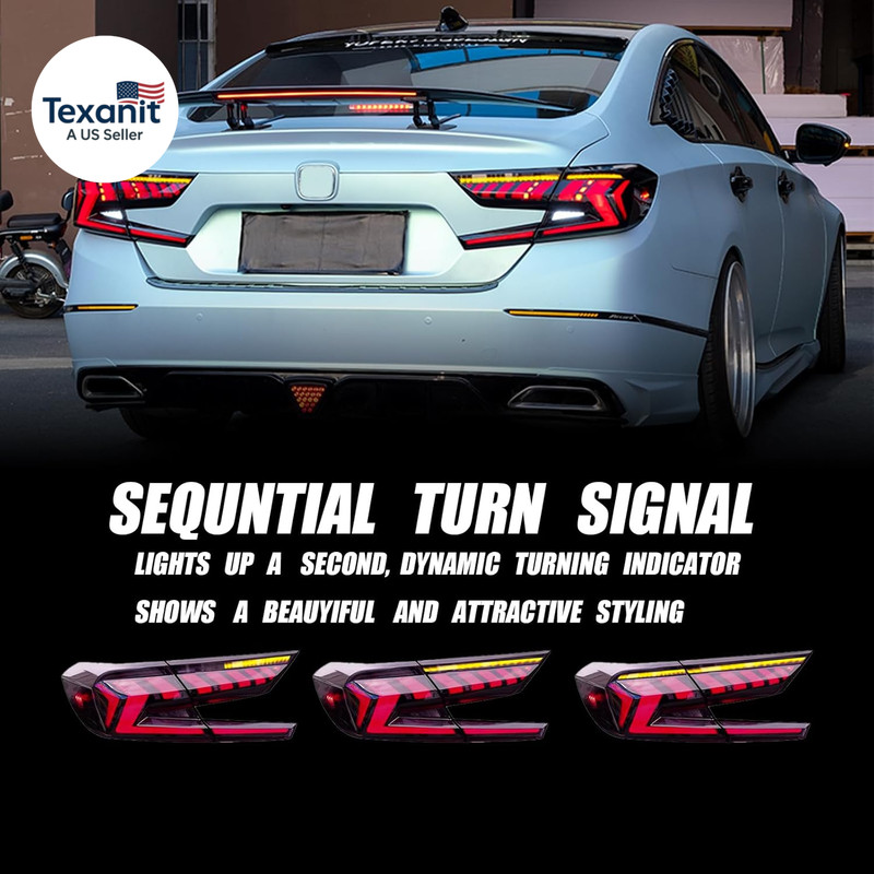 LED Taillight Assembly for 10Th Gen Honda Accord 2018 2019 2020 2021 2022 Smoke gallery