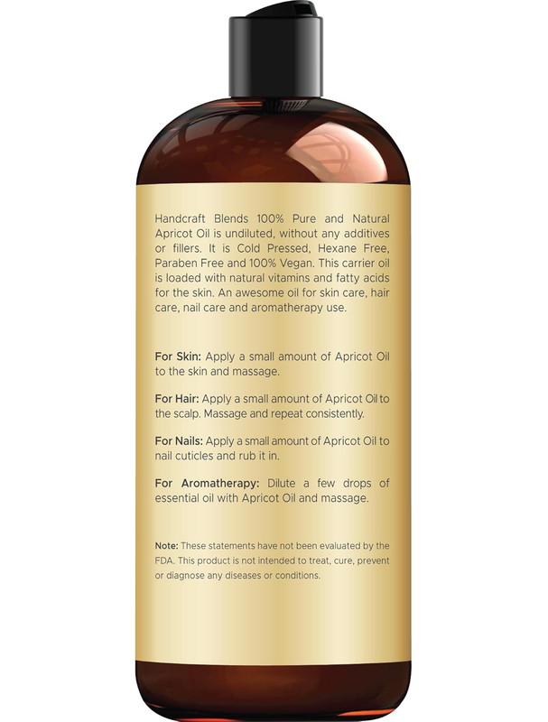 Apricot Kernel Oil - Cold-Pressed 16 Fl Oz - 100% Pure and Natural - Premium Gra gallery