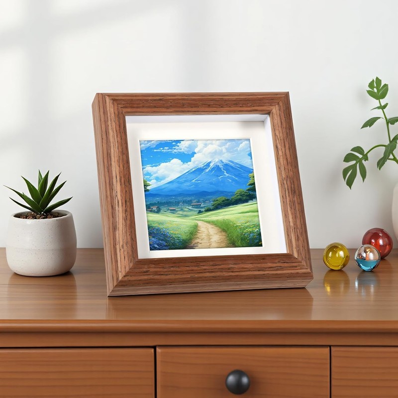 4x4 Solid Wood Shadow Box Frame – Display Photos, Medals, Awards & Memorabilia gallery