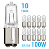 10 Pack 100Q/CL/DC JD Type Bulbs 100W 120V T4 Bayonet BA15d Base Clear gallery
