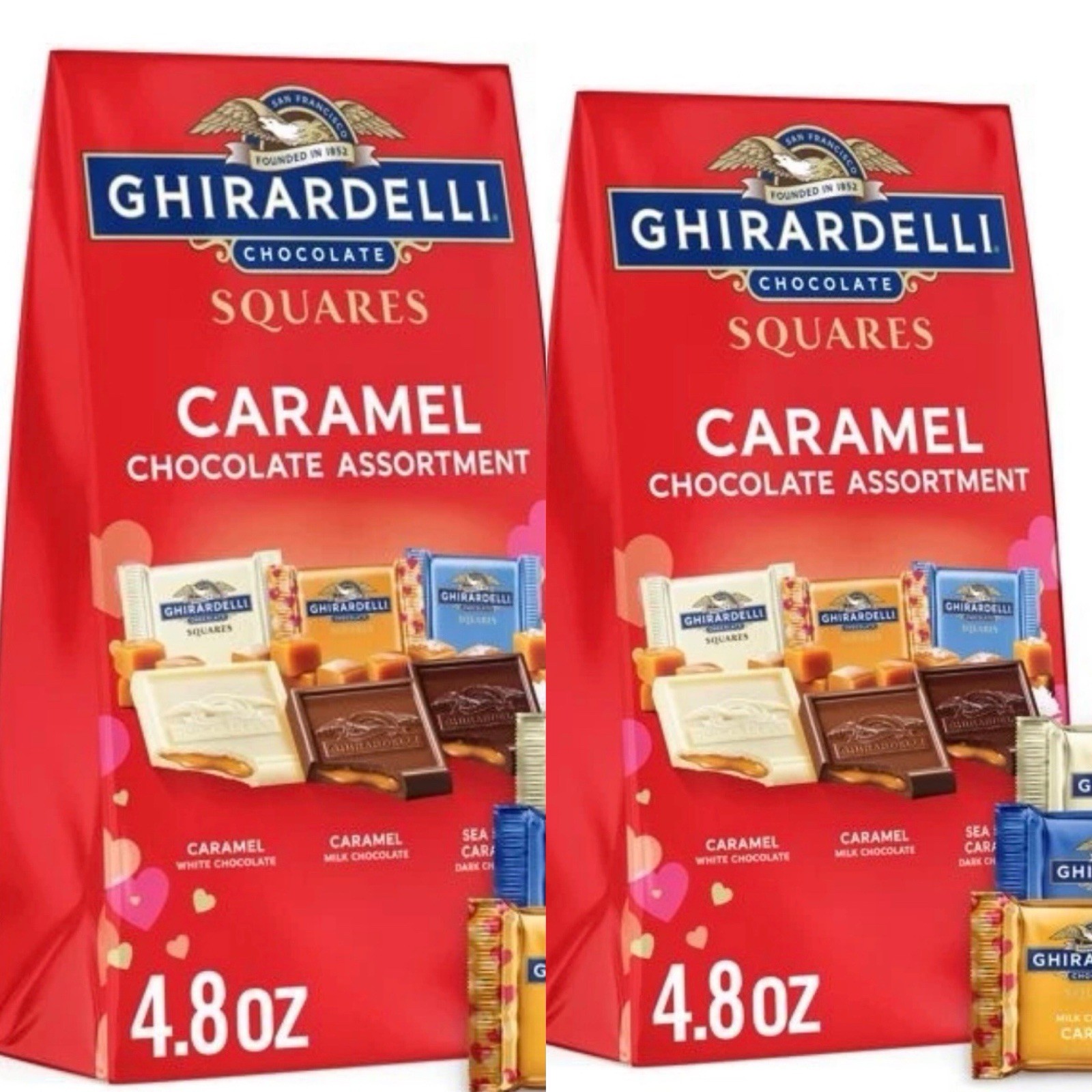 TWO! Ghirardelli Limited Edition Assorted Chocolate Caramel Squares 4.8 oz Ea gallery