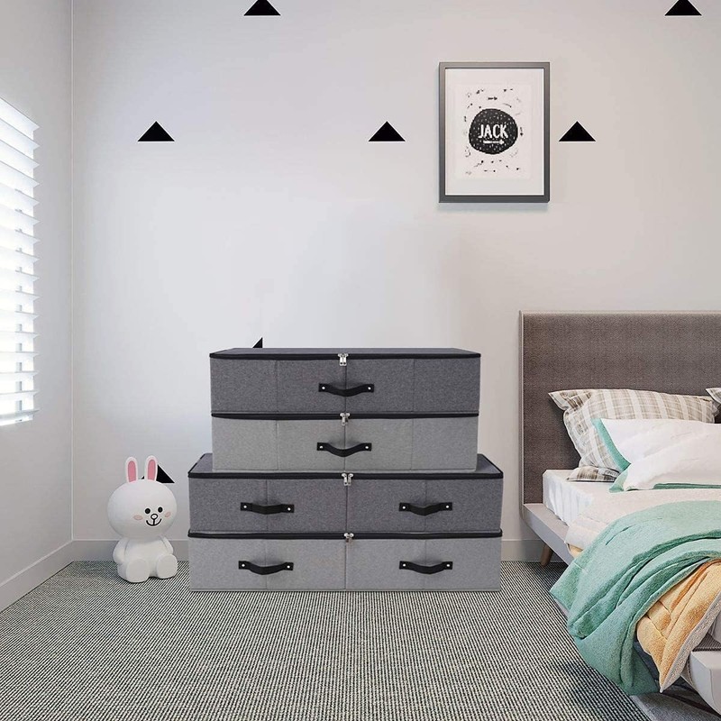 Foldable Under Bed Storage Bins, 2-Pack Organizers for Clothes & Quilts gallery