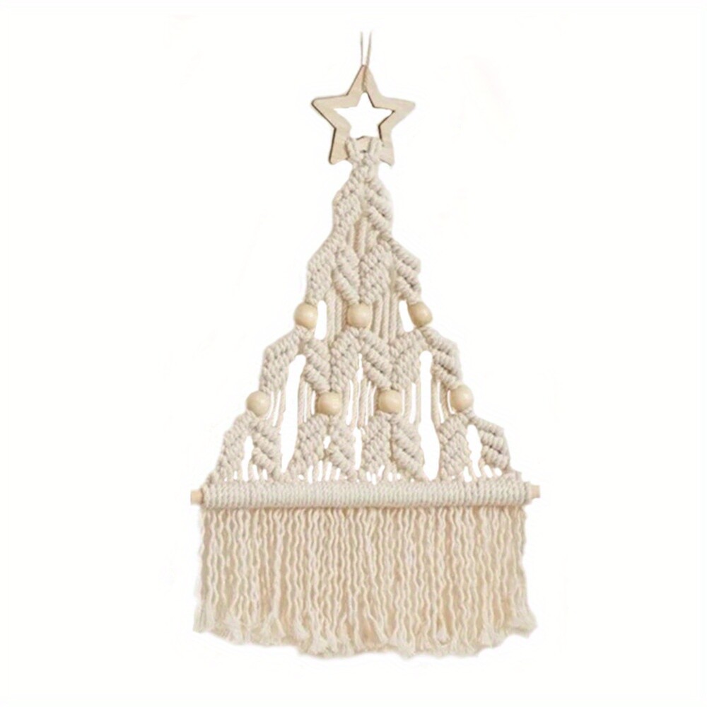 1Pc Christmas Tree Macrame Wall Hanging Tassel Tapestry Handmade for Home Decor gallery
