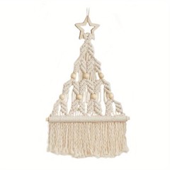 1Pc Christmas Tree Macrame Wall Hanging Tassel Tapestry Handmade for Home Decor