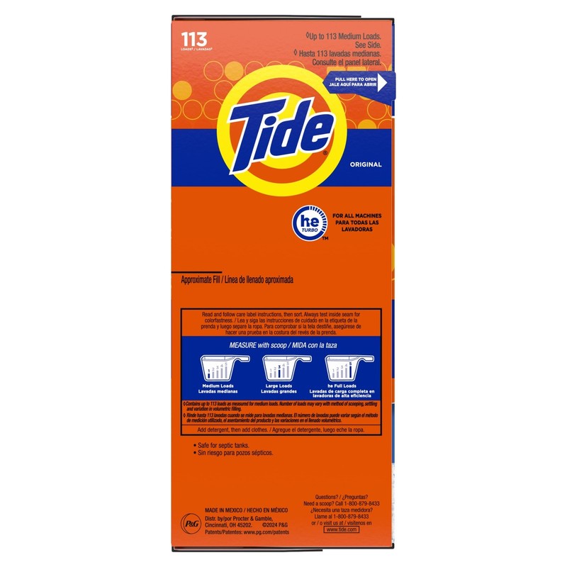 2 Pack Tide Powder Laundry Detergent Original Scent 129oz 113 Loads High Efficie gallery