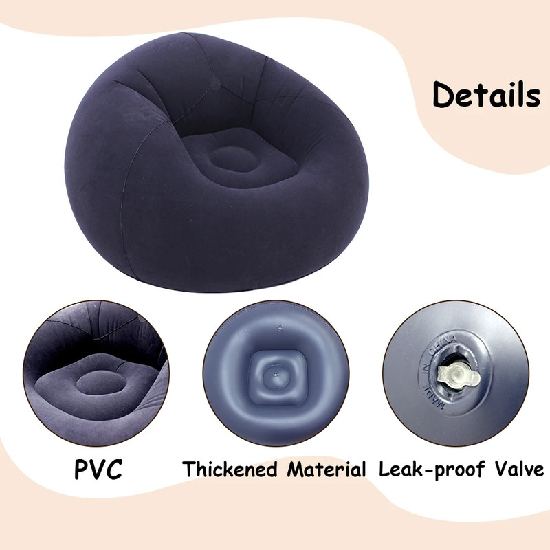 Lazy Inflatable Sofa Portable Foldable Pvc Flocking Single-Person Inflatable Sof gallery