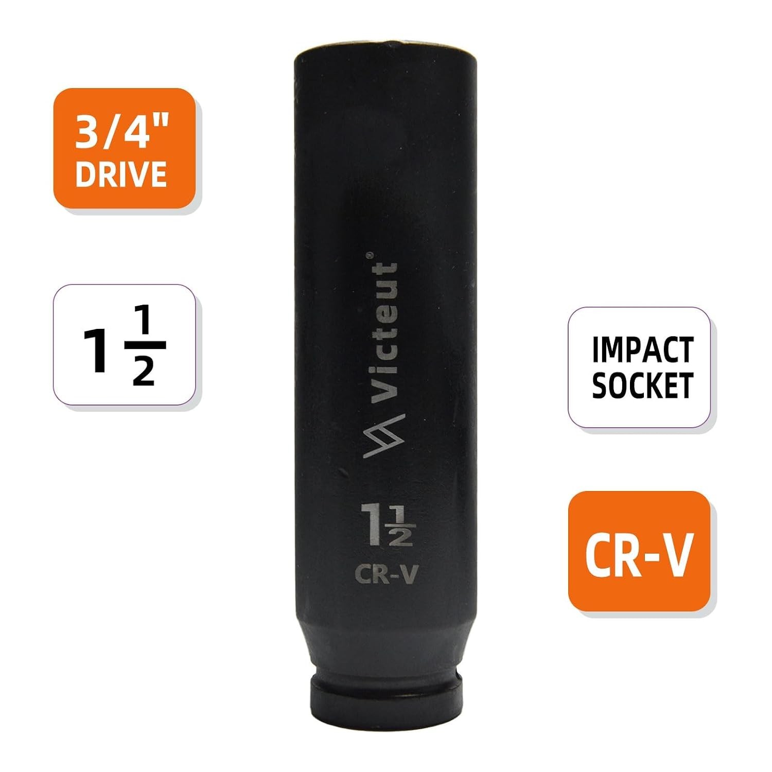3/4" Drive 1 1/2" Extra Deep 6 Point Impact Socket 200mm Long Inch Bar Socket gallery