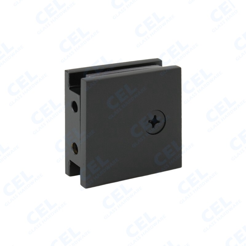 CEL 2" x 2" Solid Brass Square, Fixed Panel Clamp for Shower Door gallery