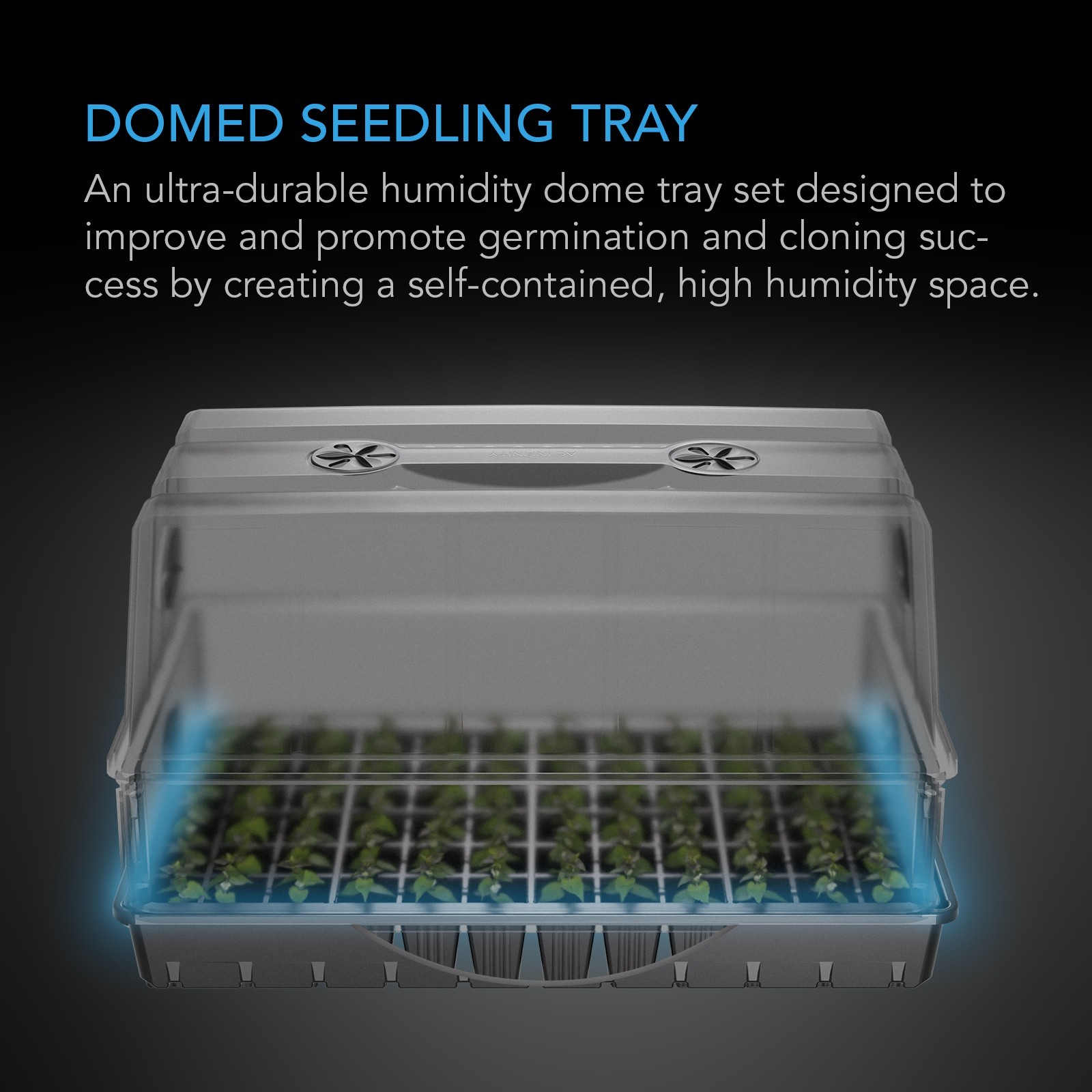 Humidity Dome Germination Kit with Large Clear Dome, 6x12 Cell Seedling Tray gallery