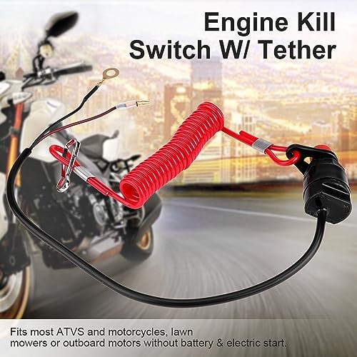 Pissente 2PCS Universal Engine Kill Switch with Safety Lanyard for ATV, gallery