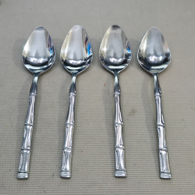 Bamboo Style Glossy Stainless Flatware Unbranded Korea - Small Groups - Choice! gallery