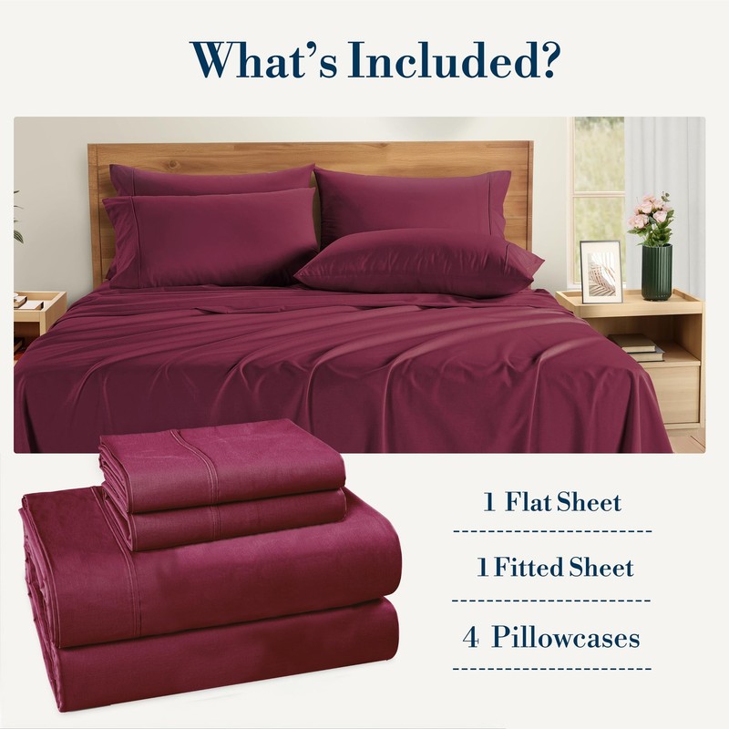 Twin Size Sheet Set – 4 Piece Cooling Sheets Twin Size 100% Cotton Crisp Percale gallery
