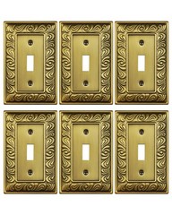 6-Pack Single Toggle Light Switch Cover Plate, Paisley Pattern Decorative Swi…