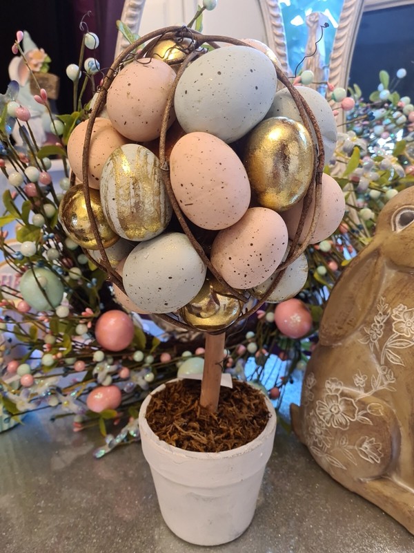 Tk Maxx Easter Rare Large Pastel Coloured Egg Topiary Tree Plant Decoration gallery