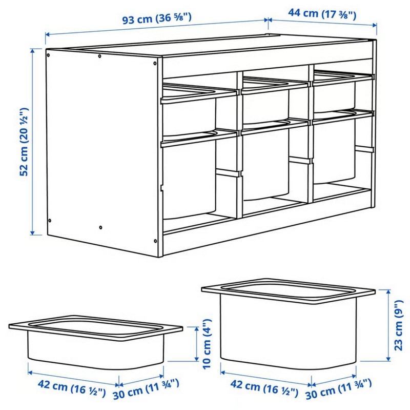 IKEA TROFAST Storage White-Stained Pine/White with Boxes Kids Organizer gallery