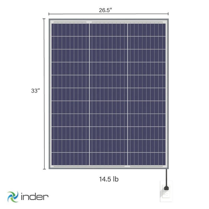 [INDER] Solar Panel Plug and Play: 100W 120V AC with micro inverter Kit Solar gallery