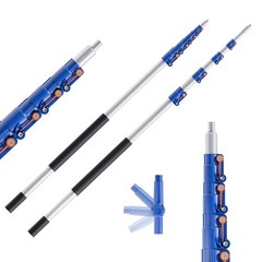 Telescoping Extension POle, 6-24FT Multipurpose Extendable POle – SILVER/ORANGE