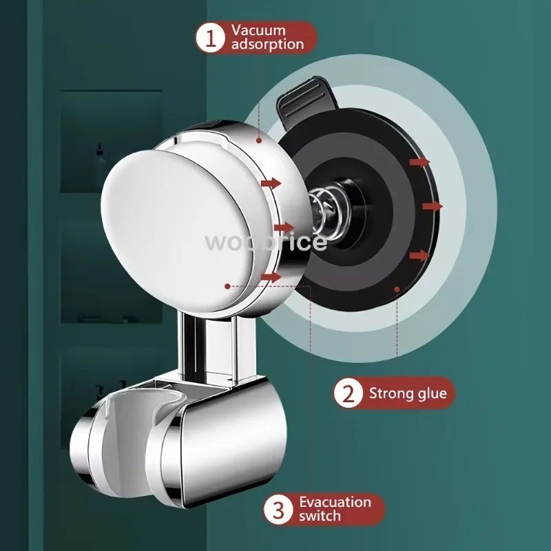 Adjustable Shower Head Holder Suction Cup Handheld Wall Mount Bathroom Bracket gallery