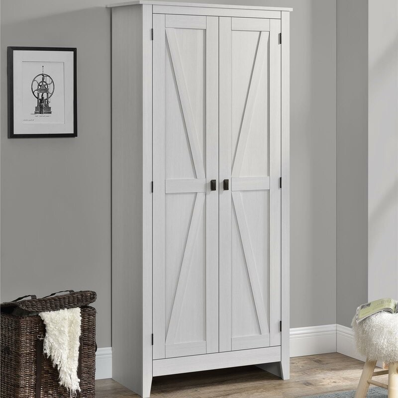 Ivory Pine Storage Cabinet Shelving Pantry Laundry Organizer Utility Closet gallery