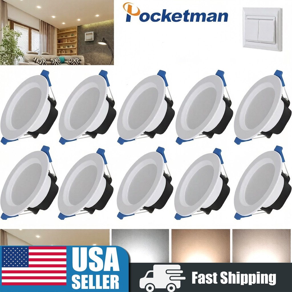 10PC 7W Dimmable LED Downlight Led Recessed Ceiling Light Lamp 85V-265V US gallery