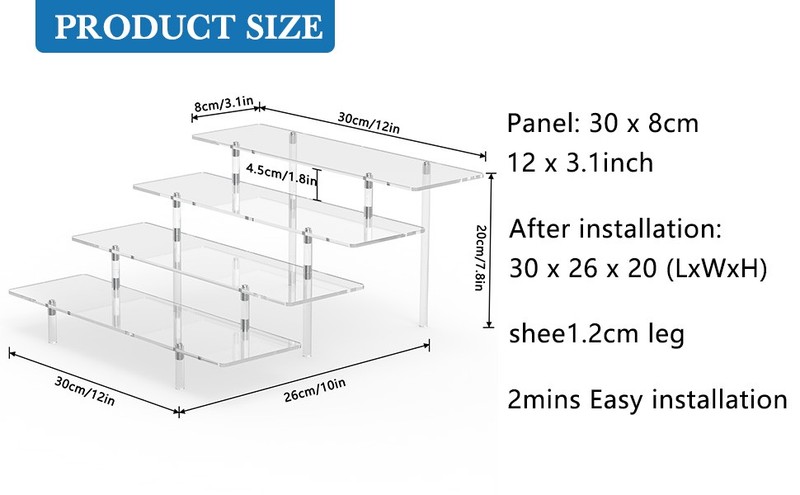Acrylic Display Riser Stand Shelf Clear 4 Tier Cupcake Stand Perfume Display gallery