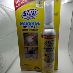 Sani 360° Garbage Disposal Cleaner Deodorizer 10 oz. Lemon Scent Enzyme Foam Act