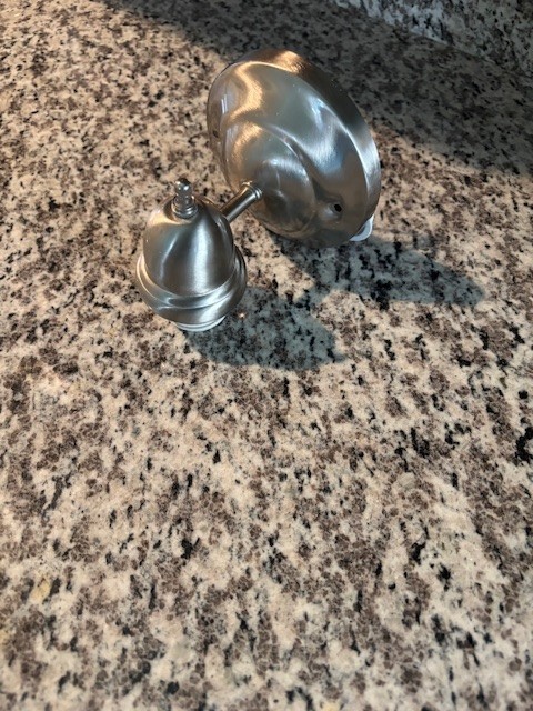 Silver tone wall sconce - REDUCED! Can be positioned facing up or down gallery