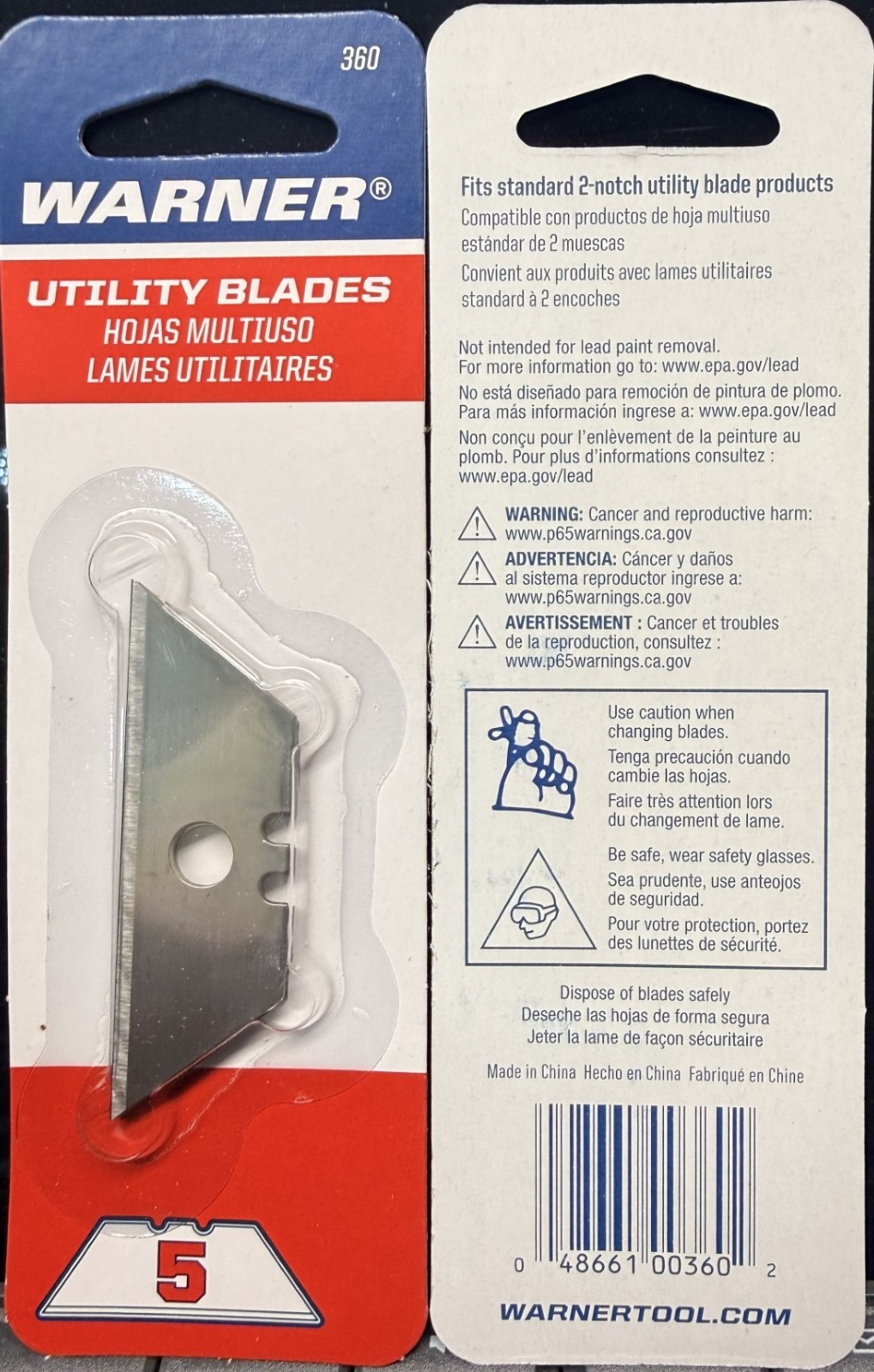 Warner Manufacturing 360 .025 in. Heavy-Duty Utility Blades (Package of 5) gallery