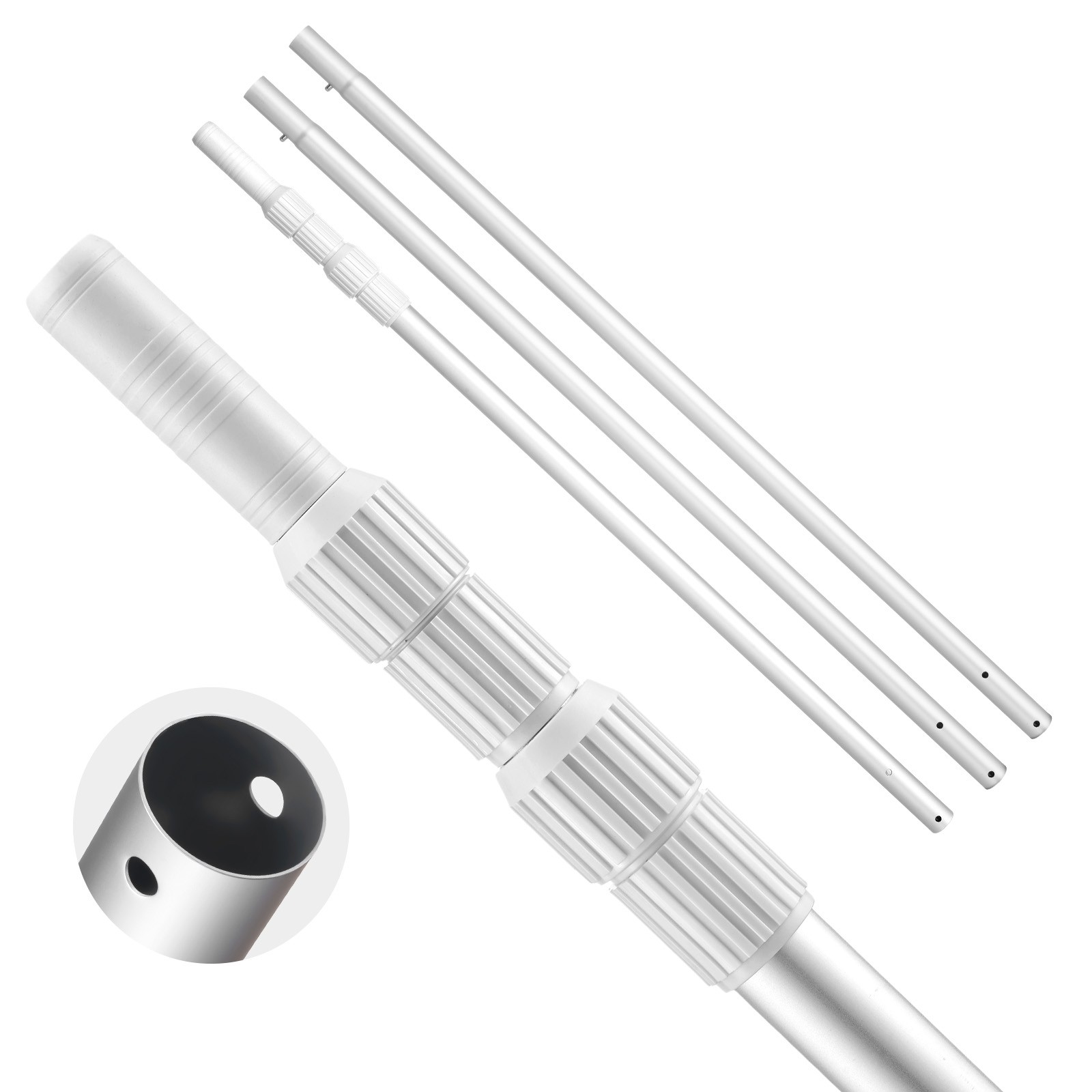 Telescopic Aluminum Pool Pole, Adjustable Length 3.4 to 15 ft with Twist Lock gallery
