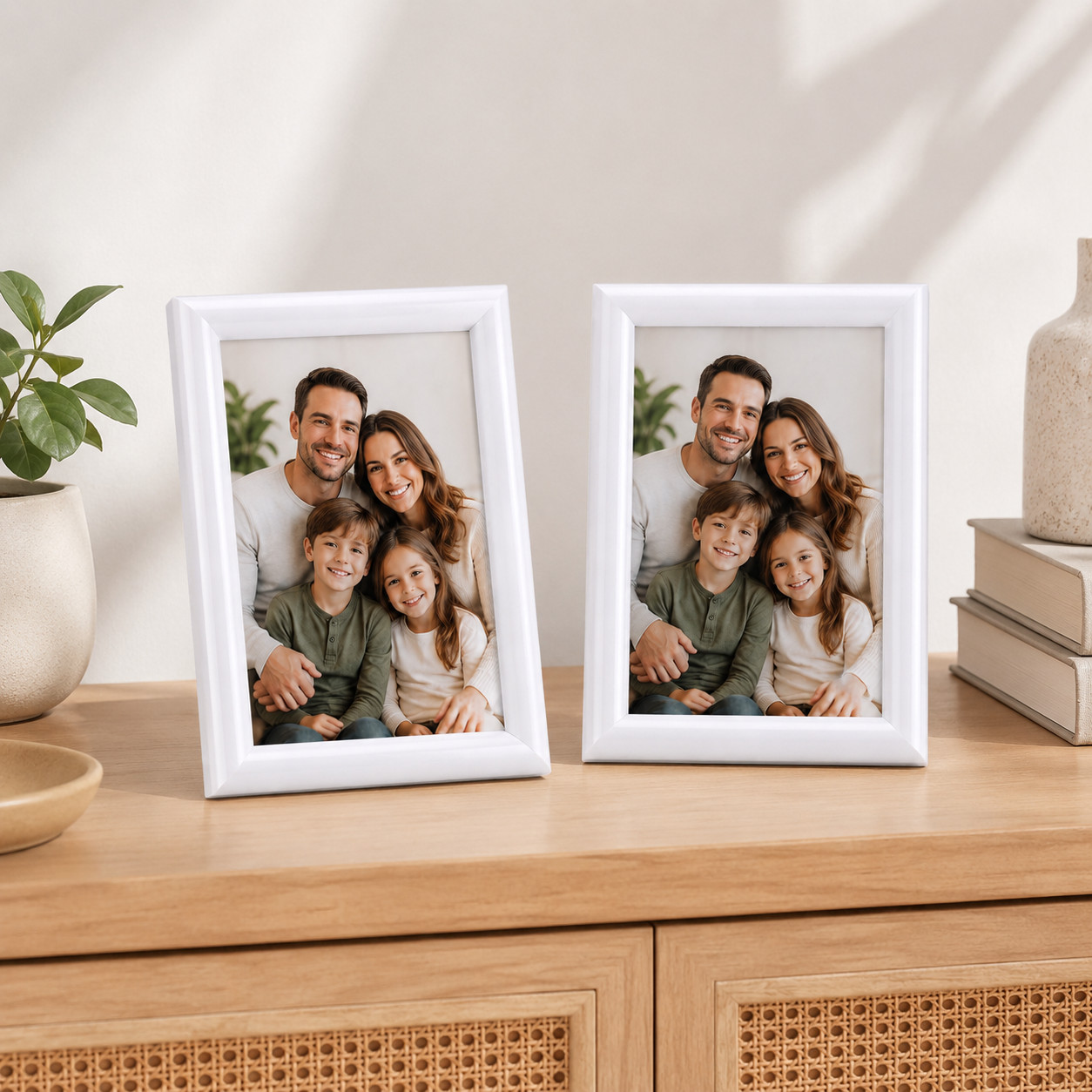 2 Pack 4x6 White Picture Frames – Tabletop & Wall Mount Display, Glass Front gallery
