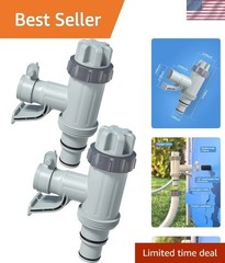 Durable 1.25″ Pool Hose Adapter Set with Plunger Valves for Easy Installation