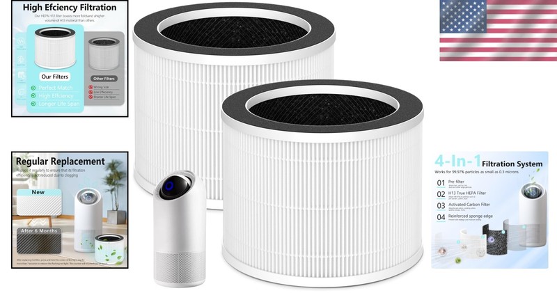 2 Pack Replacement Filter for Sterra Moon Air Purifier, 3-In-1 True HEPA-13 Filt gallery