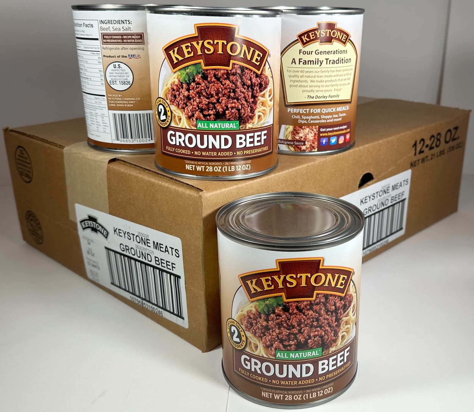Keystone Meats All Natural Heat and Serve Ground Beef 28 oz – Fully Cooked Ca... gallery