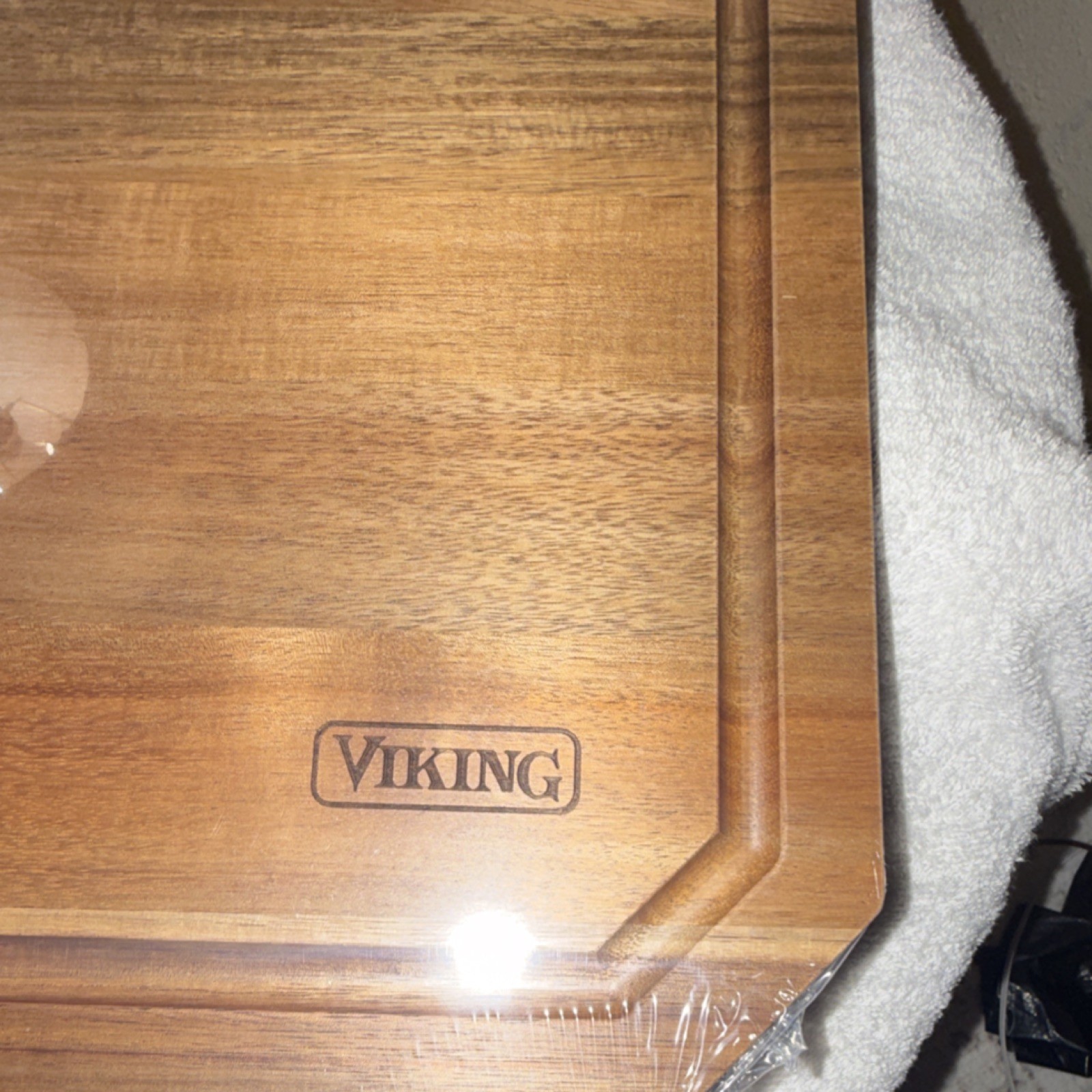 Viking Medium Brown Wood Grooved Solid Rectangle Cutting Board Kitchen Board gallery