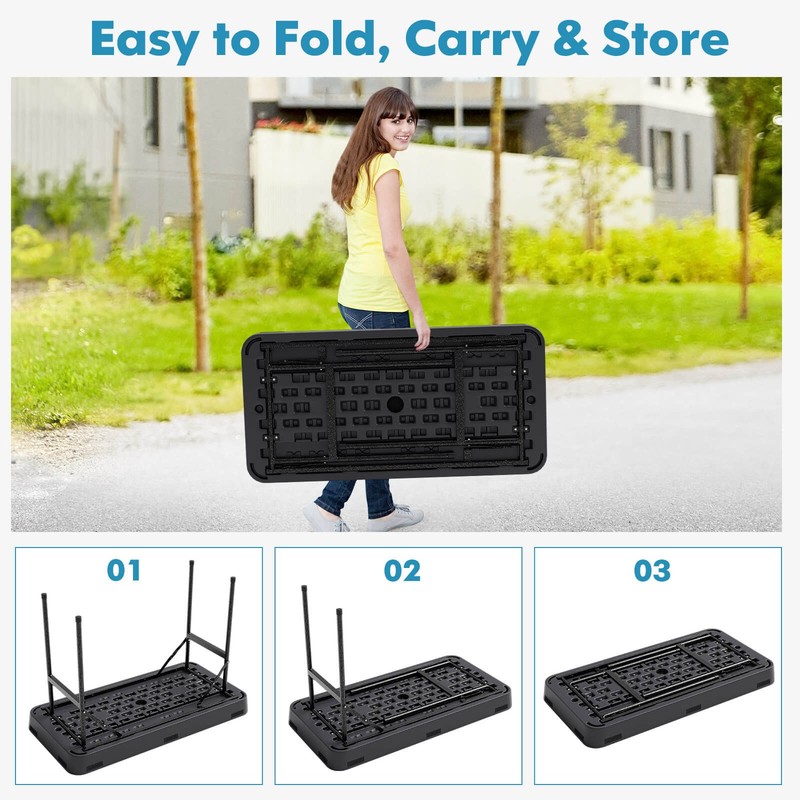4 FT Folding Chilling Table w/Matching Skirt & Drain Hose Cold Keeper for Picnic gallery