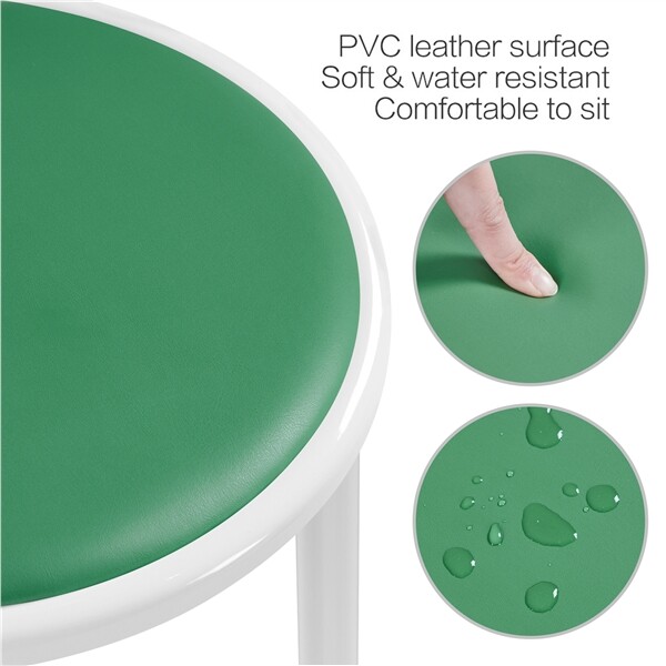 5pcs Faux Leather Padded Stack Stools Stacking Multicolor Metal Chairs 18" H gallery