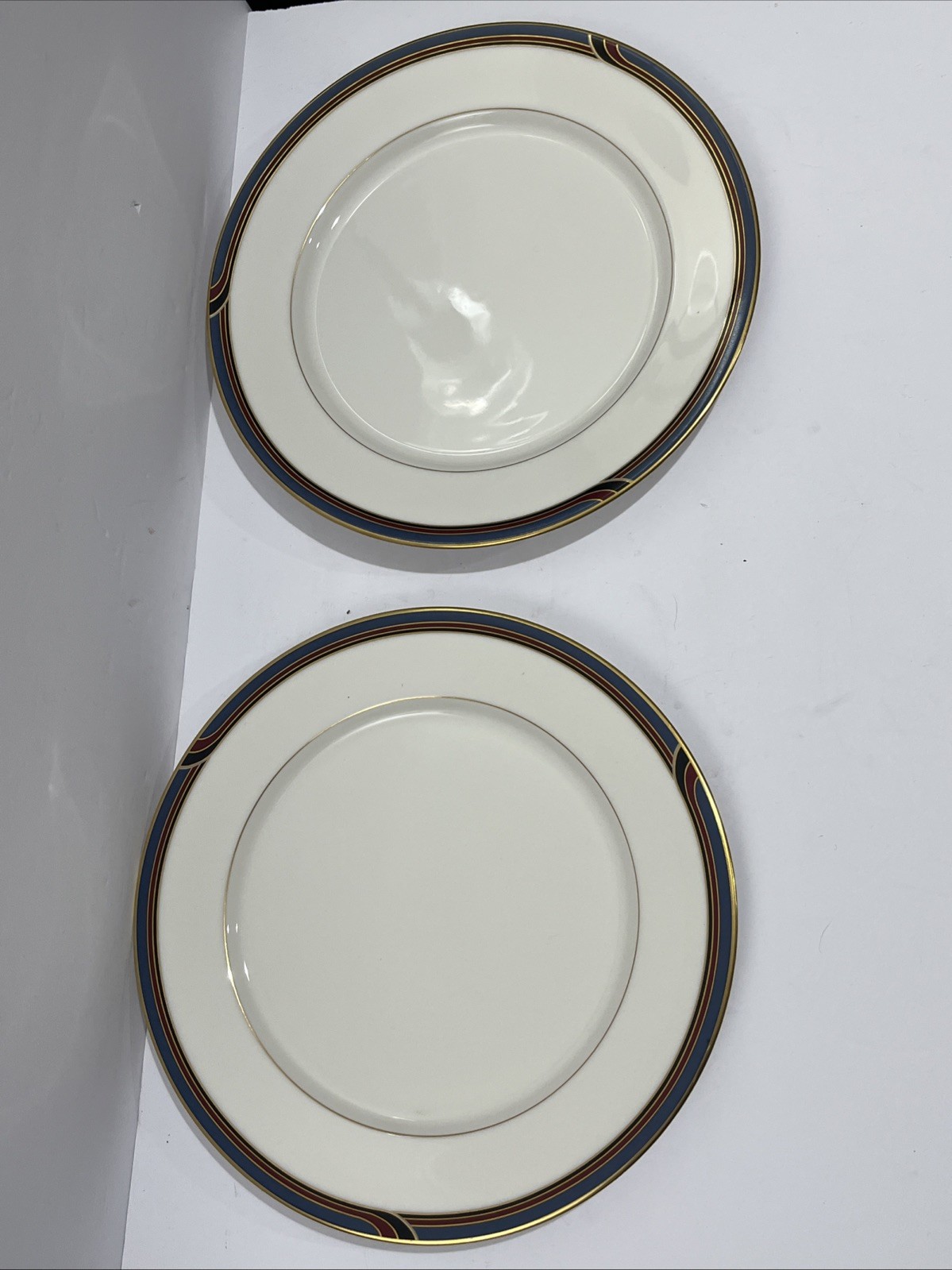Gorham Regatta Fine Bone China 24k Set Of 2 Dinner Plates 10 5/8” D gallery