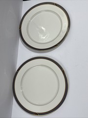 Gorham Regatta Fine Bone China 24k Set Of 2 Dinner Plates 10 5/8” D