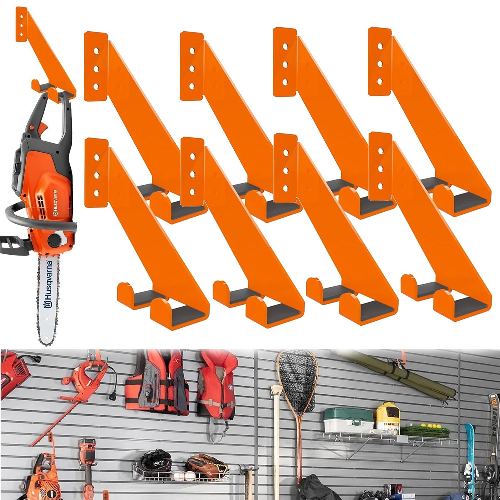 8 Pack Chainsaw Hanger, Heavy Duty Chainsaw Wall Mount, Chainsaw Hanger gallery