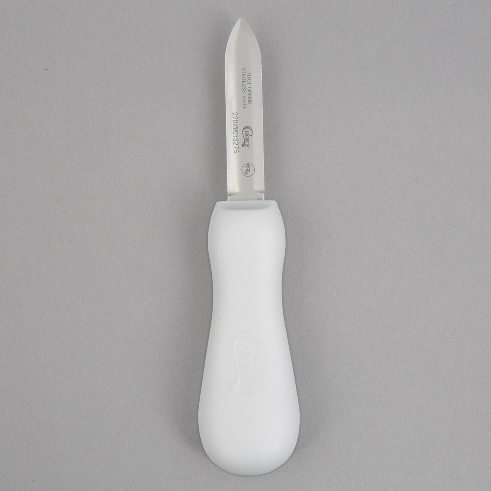 Choice 2 3/4" White Providence Style Oyster Knife NSF Listed gallery
