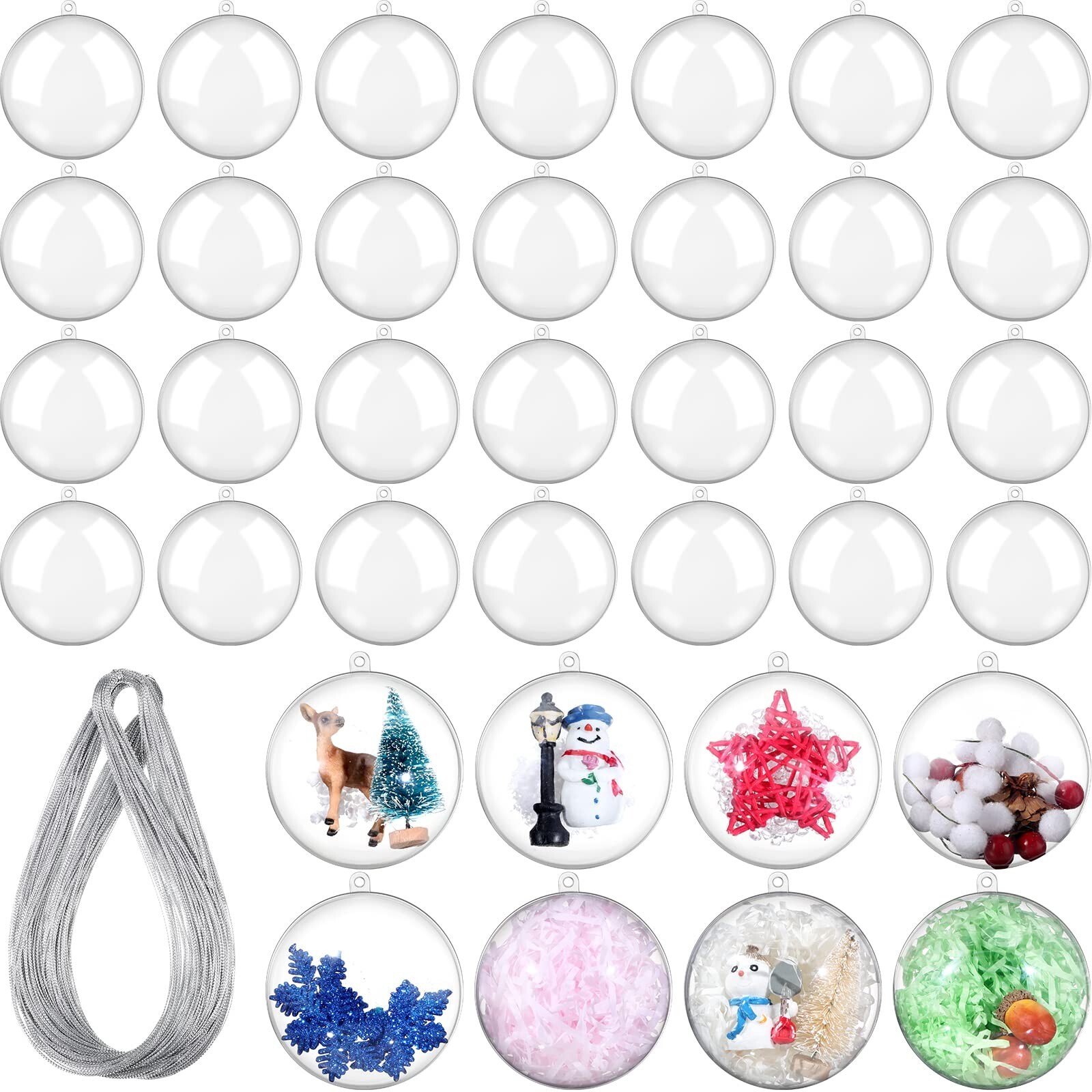 Sratte 36 Pcs Christmas Fillable Ornaments Ball Clear Plastic Hanging Ornamen... gallery