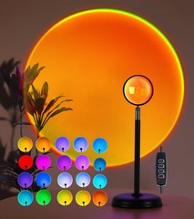 Sunset Lamp Projector,Multicolor Changing Night Light 360 Degree Rotation Rai…