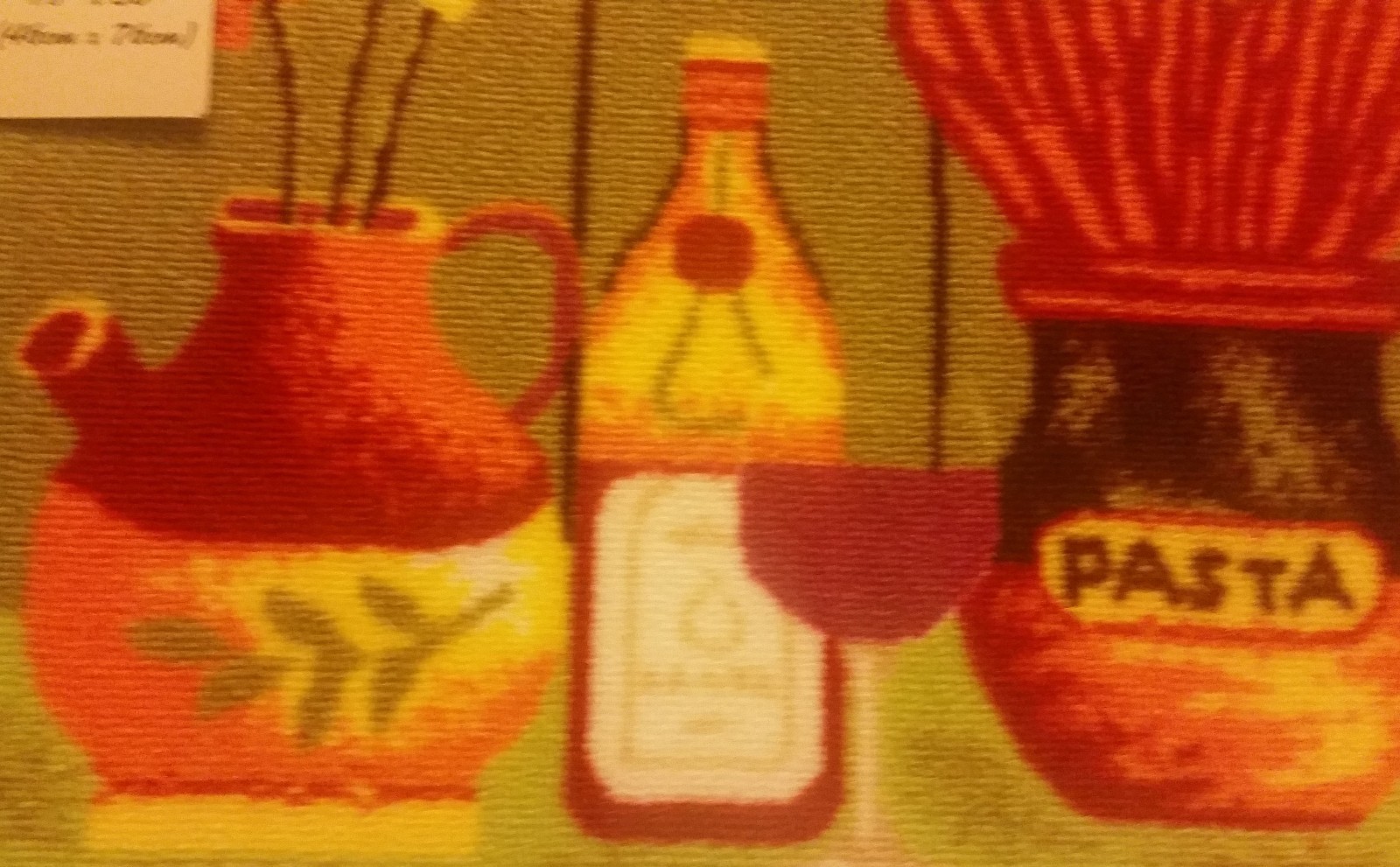 PRINTED NYLON KITCHEN RUG (non skid latex back) (18" x 30") FOOD ON THE TABLE,RT gallery