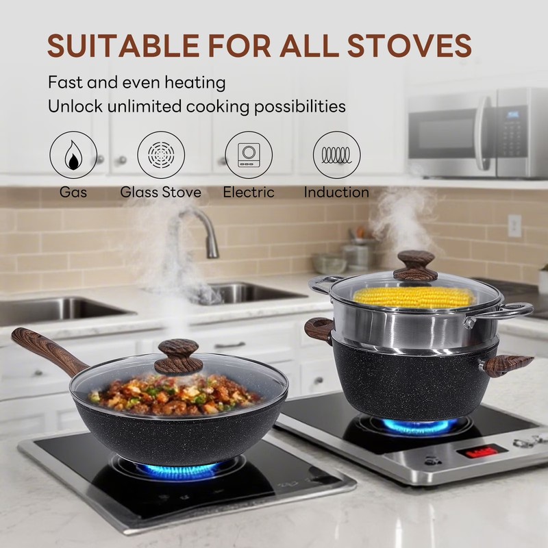 Concetta 17-Piece Non-Stick Cookware Set – PFOA/PFOS-Free gallery