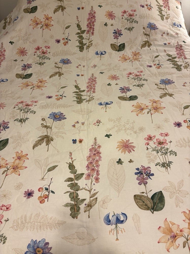Vintage Waverly Second Spring Botanical Twin Comforter & 1 Sham Reversible