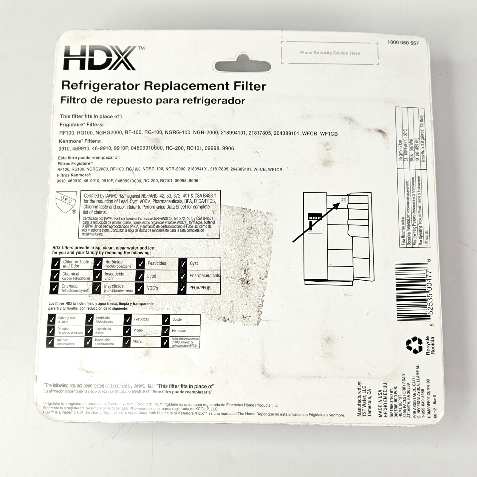 2 Pack HDX Frigidaire WF1CB Refrigerator Replace Filters 1000 050 557 gallery