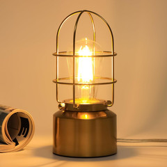 Small Touch Gold Table Lamp for Small Spaces – 3 Way Dimmable Industrial Bedside